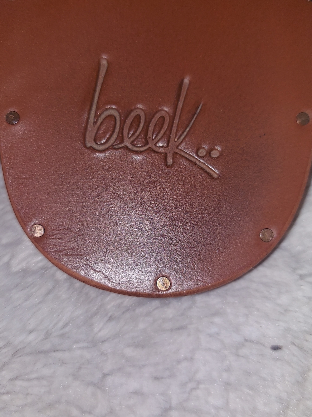 Beek Brown Leather Slide Sandals - Picture 3 of 6